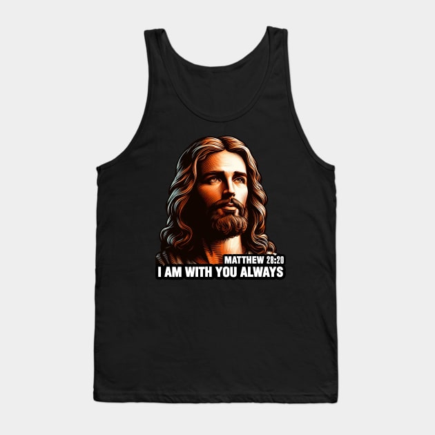 Matthew 28:20 I Am With You Always Tank Top by Plushism